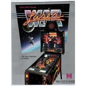 1987 Data East Laser War Pinball Arcade Flyer Vintage Ephemera